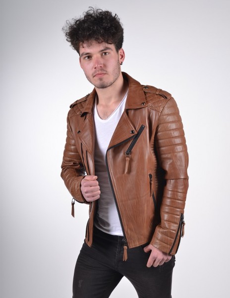 Jack, braun Lederjacke Herren