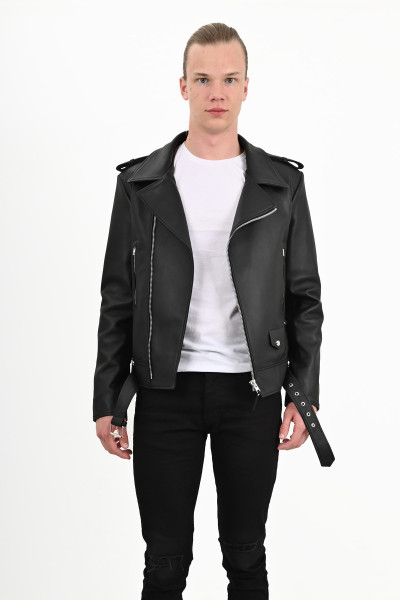 Coper, schwarz Lederjacke Herren